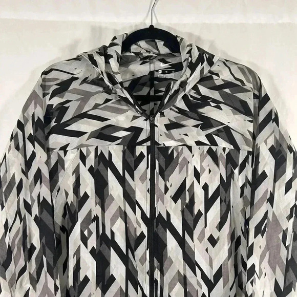 Nike Lightweight Hoodie Women's XL Black White Full Zip Long Sleeve Pockets - Picture 2 of 10